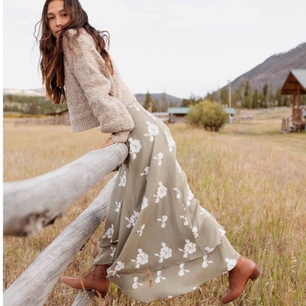 Christy Dawn: James Skirt in Sage Embroider